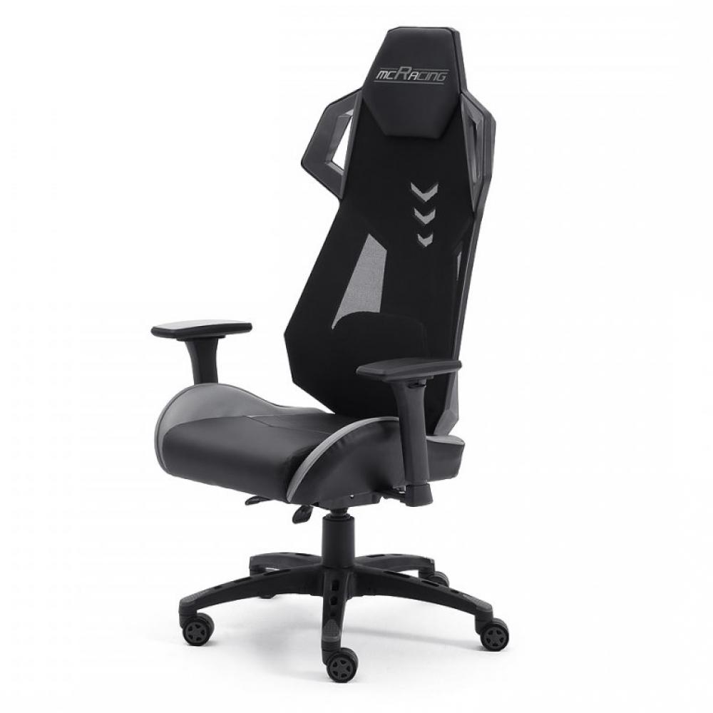 Fauteuil gaming réglable SPACE-RACER PU mesh noir et gris