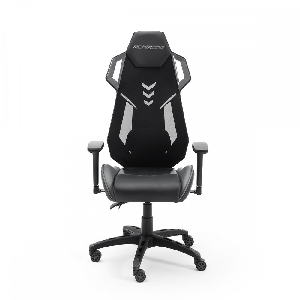 Fauteuil gaming réglable SPACE-RACER PU mesh noir et gris