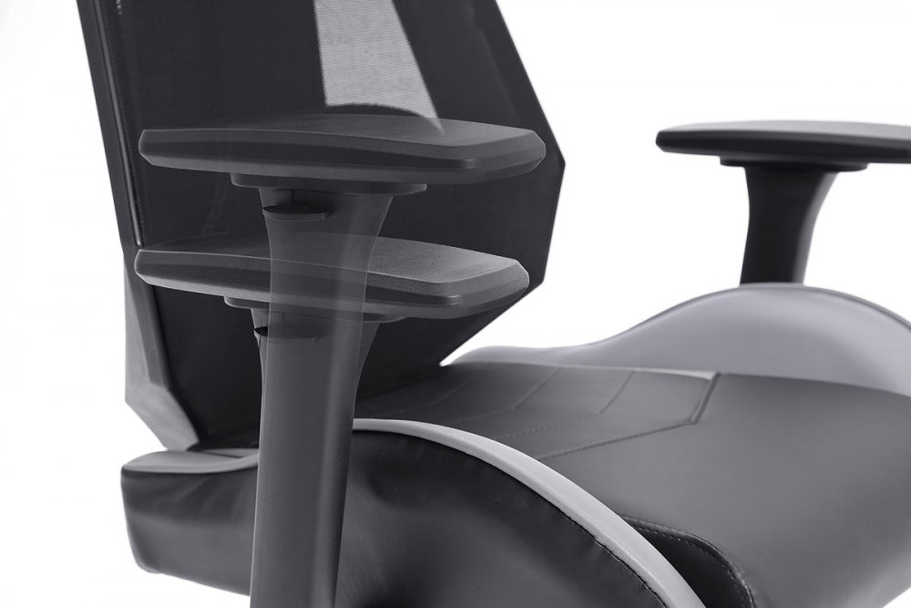 Fauteuil gaming réglable SPACE-RACER PU mesh noir et gris