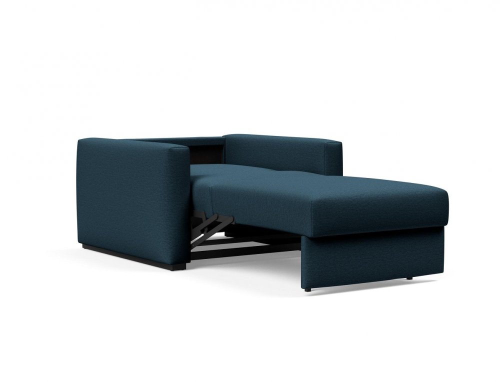 INNOVATION LIVING  Fauteuil design avec accoudoirs COSIAL Tissu Argus Navy Blue convertible lit 80*202cm