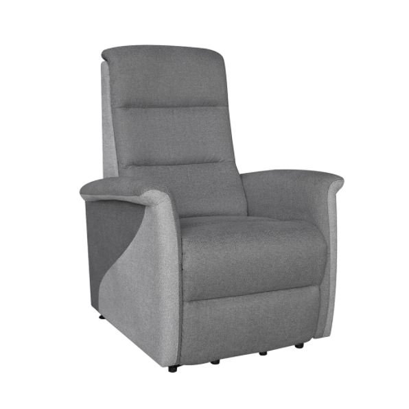 Fauteuil relax releveur électrique PERSAN Tissu Gris foncé / Gris clair