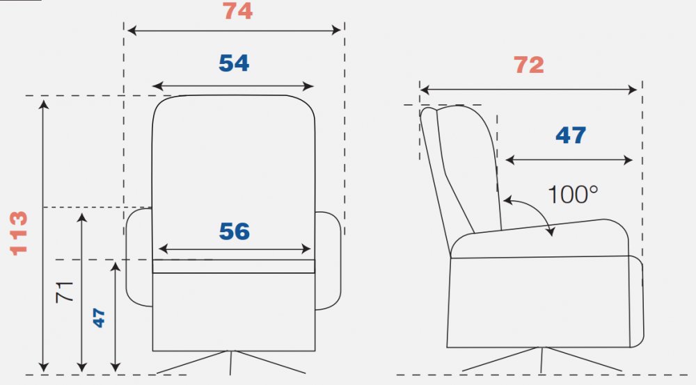 Fauteuil relax pivotant bi moteur CROWN tissu chenillé bi-color gris anthracite & carbone