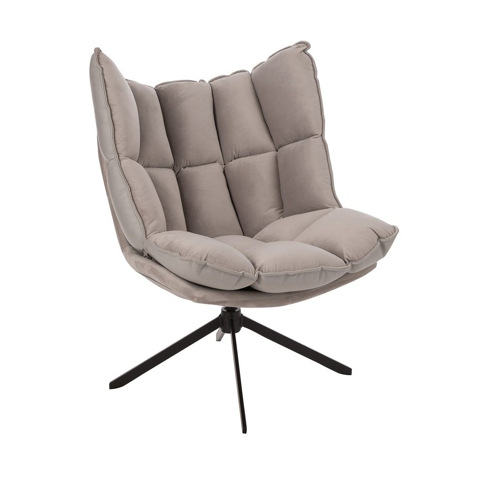 Fauteuil relax pivotant PIETRA tissu gris metallisé
