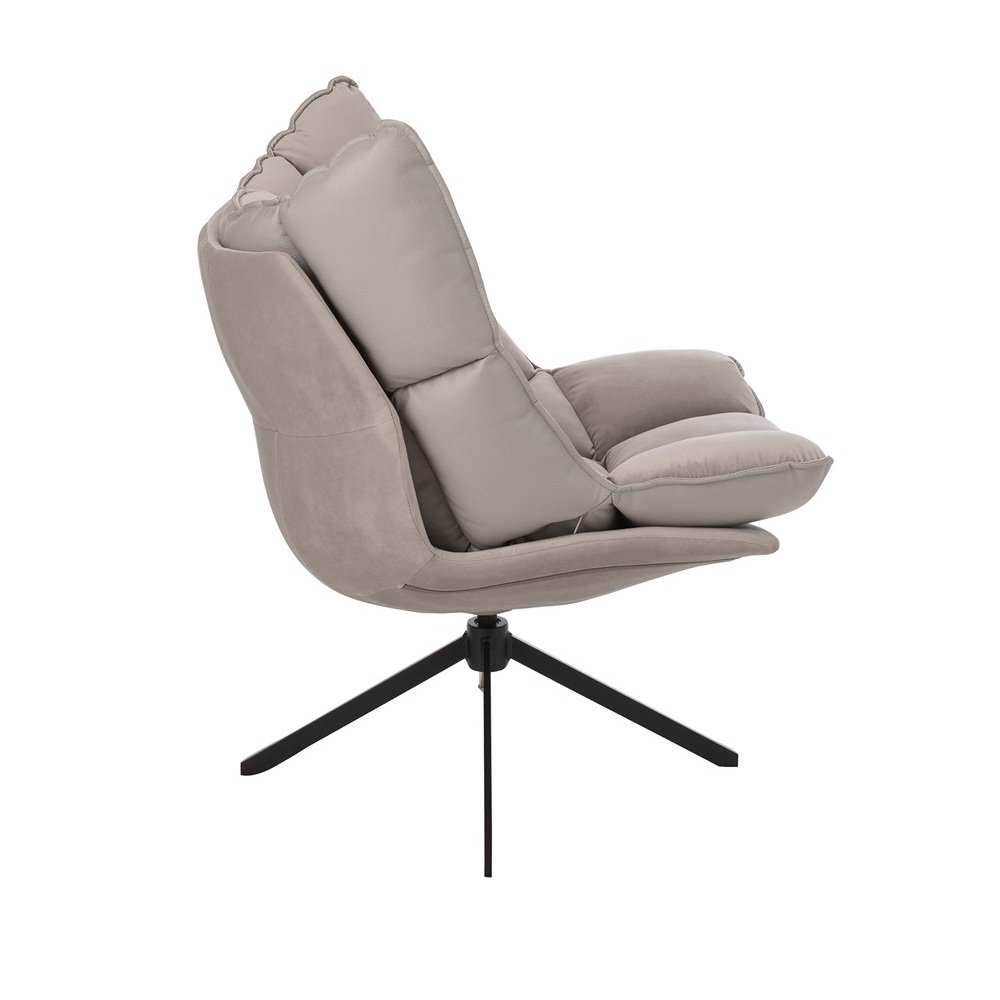 Fauteuil relax pivotant PIETRA tissu gris metallisé