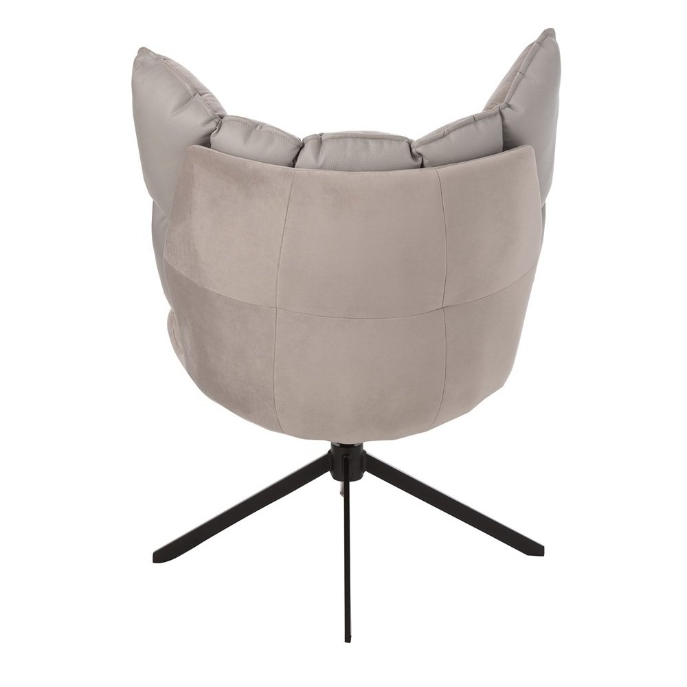 Fauteuil relax pivotant PIETRA tissu gris metallisé