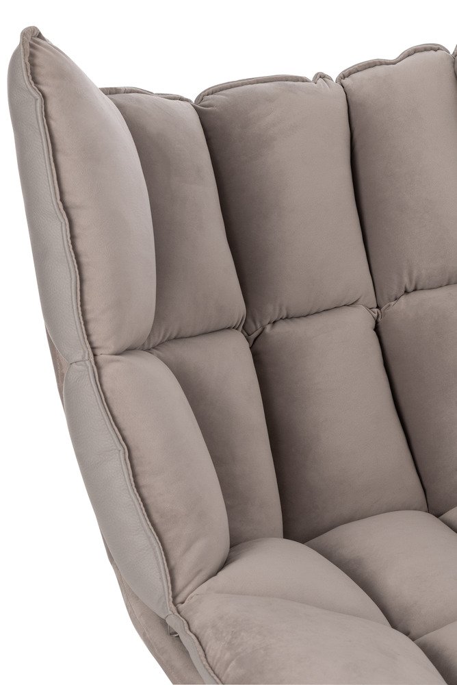 Fauteuil relax pivotant PIETRA tissu gris metallisé