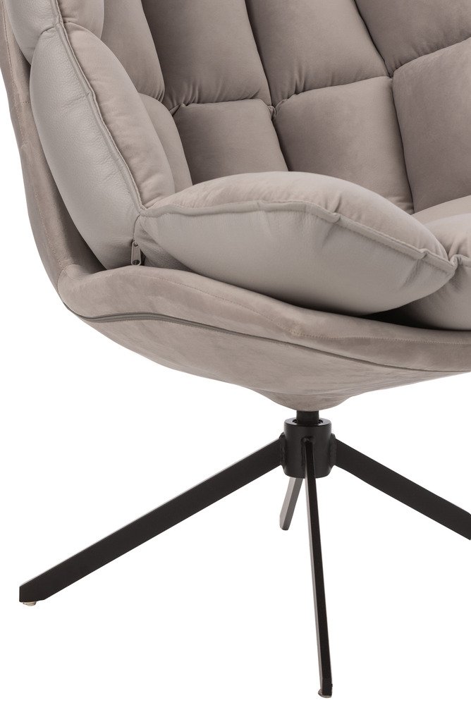 Fauteuil relax pivotant PIETRA tissu gris metallisé