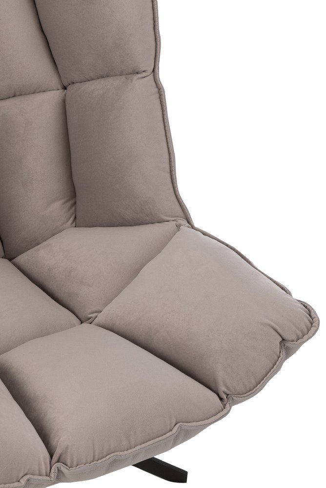 Fauteuil relax pivotant PIETRA tissu gris metallisé