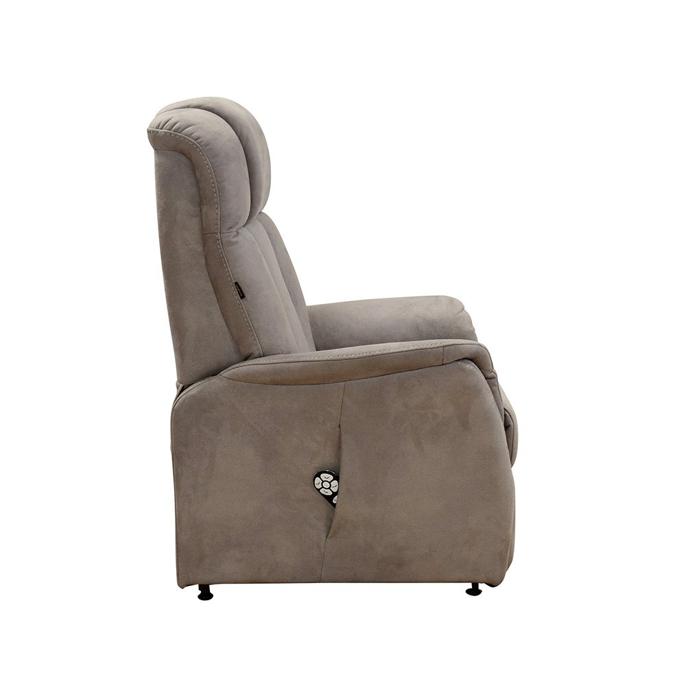 Fauteuil relax releveur PULSE bi-moteur zéro gravité microfibre vintage gris taupe