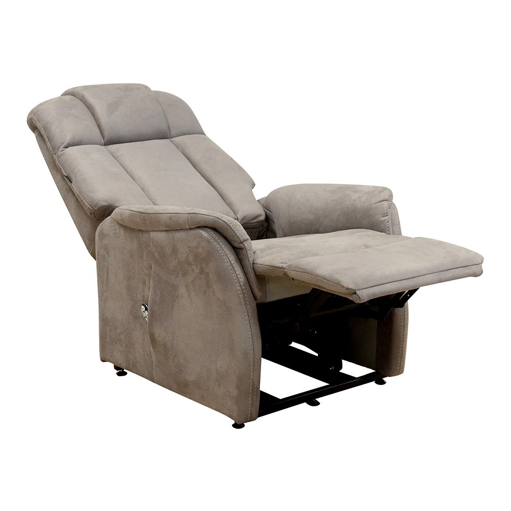 Fauteuil relax releveur PULSE bi-moteur zéro gravité microfibre vintage gris taupe