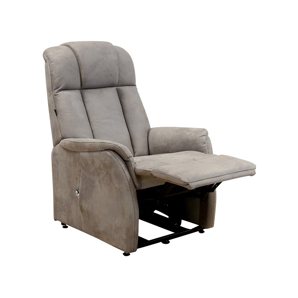Fauteuil relax releveur PULSE bi-moteur zéro gravité microfibre vintage gris taupe