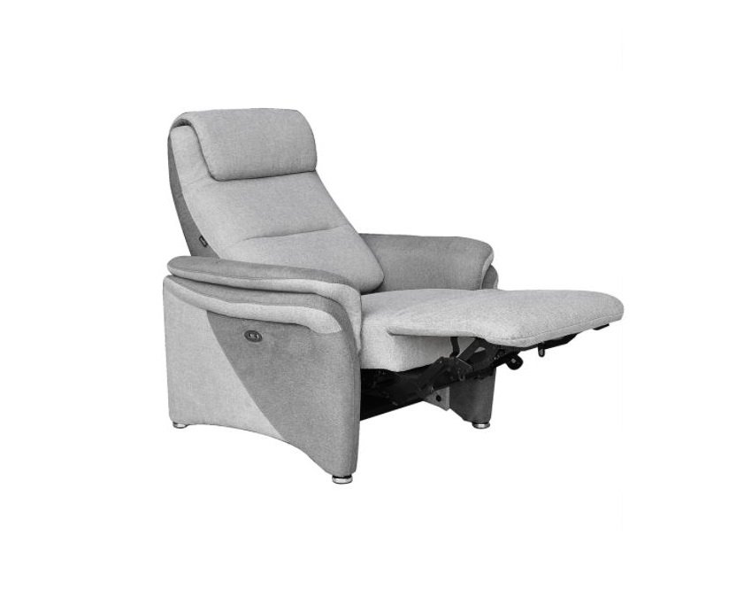 Fauteuil relax électrique ZILIA tissu gris clair / gris foncé