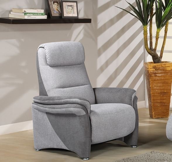 Fauteuil relax électrique ZILIA tissu gris clair / gris foncé
