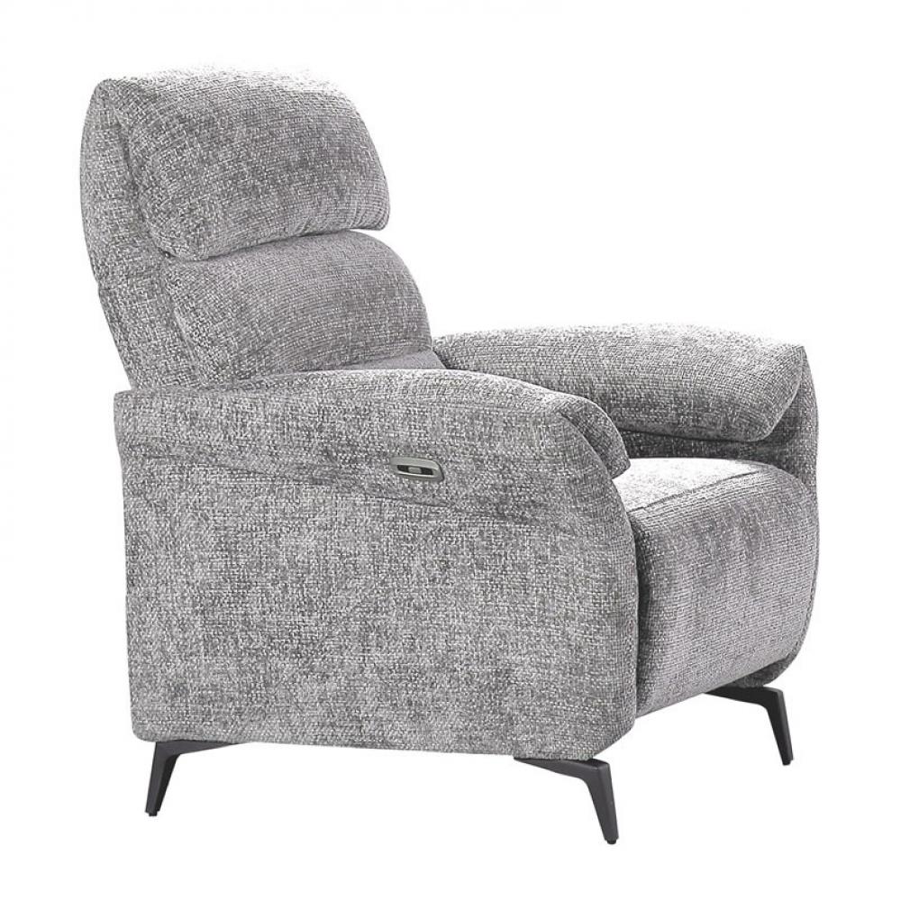 Fauteuil relaxation électrique AEGIS tissu doucy gris