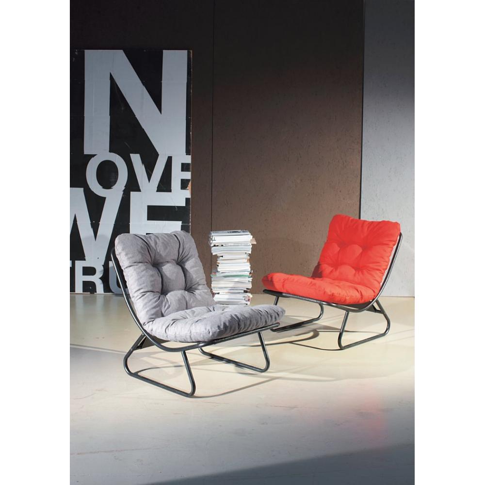 IKKO gris clair Fauteuil design capitonné  INNOVATION LIVING