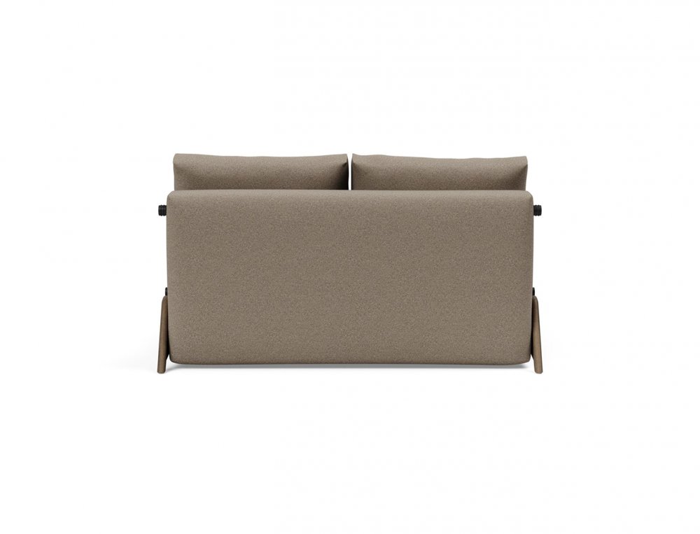 Canapé convertible lit 140 cm ILB 500 chêne fumé tissu Mahoga Caramel Grey