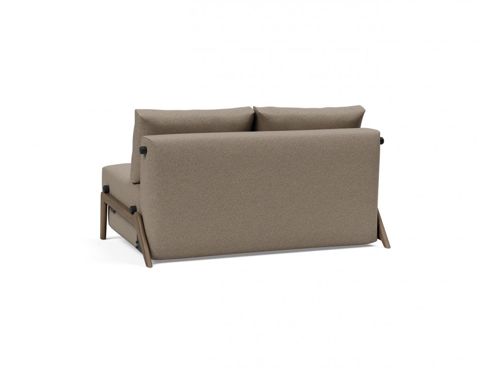 Canapé convertible lit 140 cm ILB 500 chêne fumé tissu Mahoga Caramel Grey