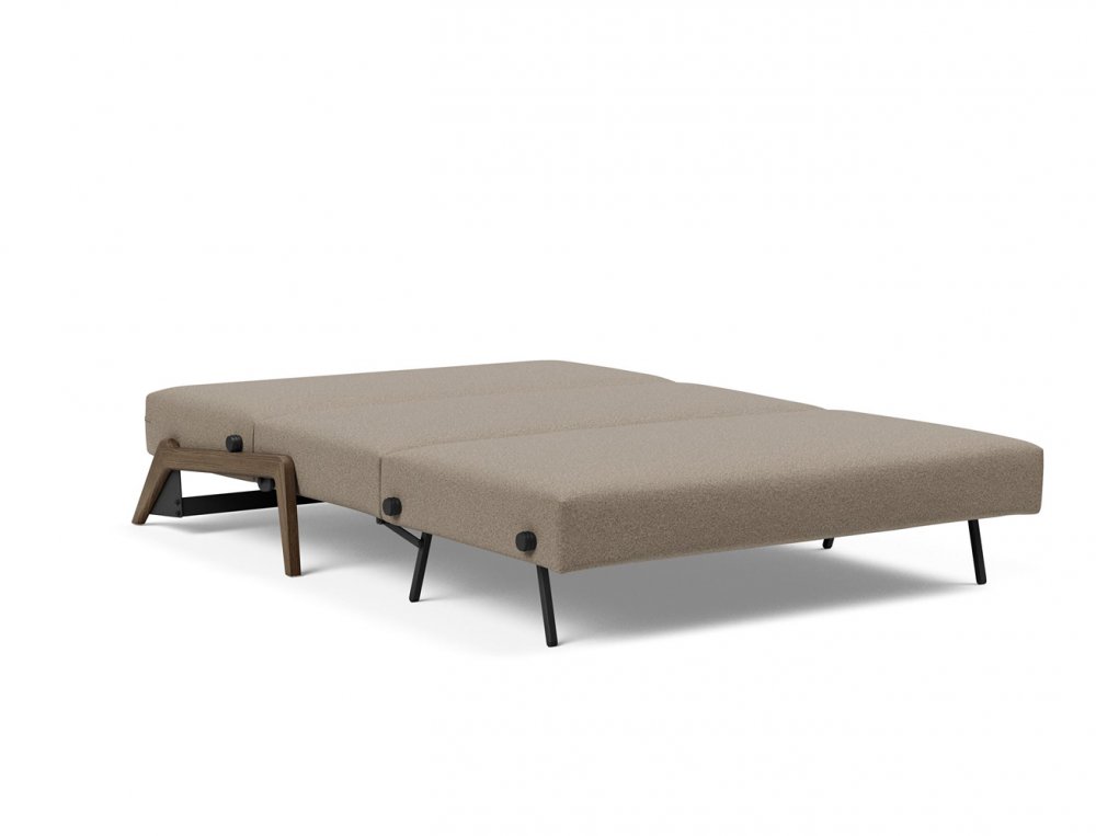 Canapé convertible lit 140 cm ILB 500 chêne fumé tissu Mahoga Caramel Grey