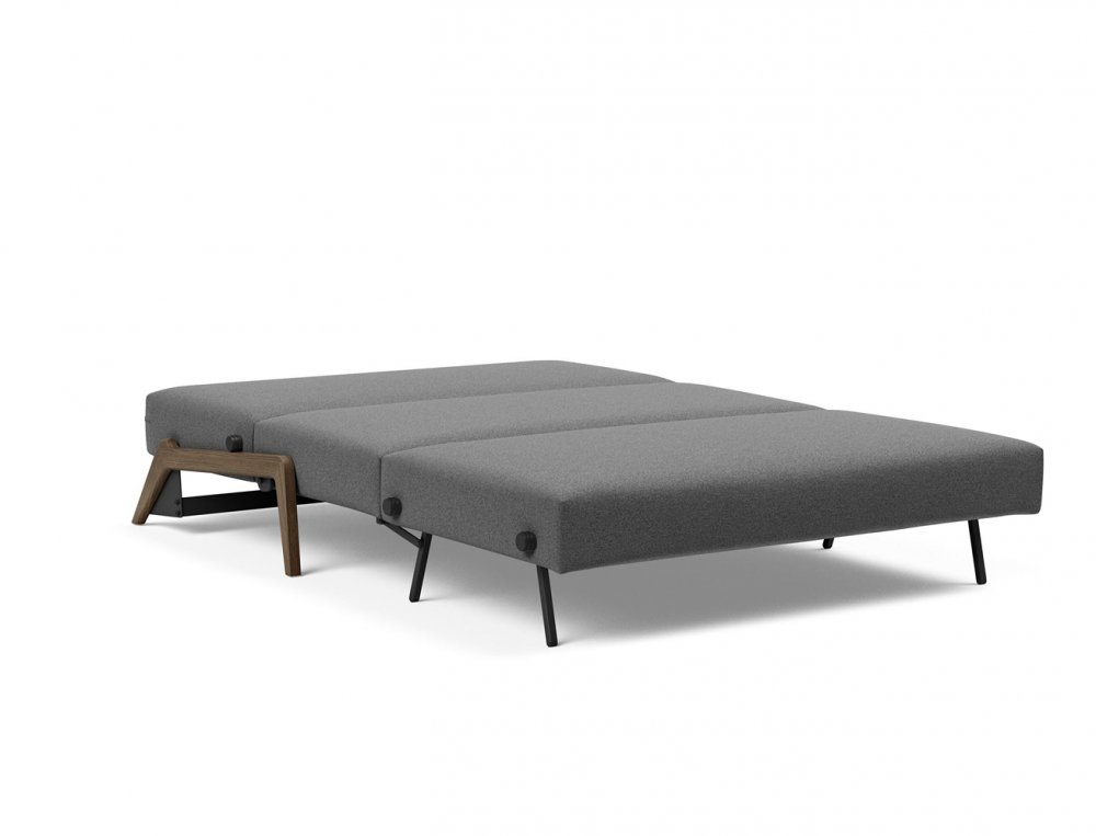 Canapé convertible lit 140 cm ILB 500 chêne fumé tissu Mahoga Seal Grey