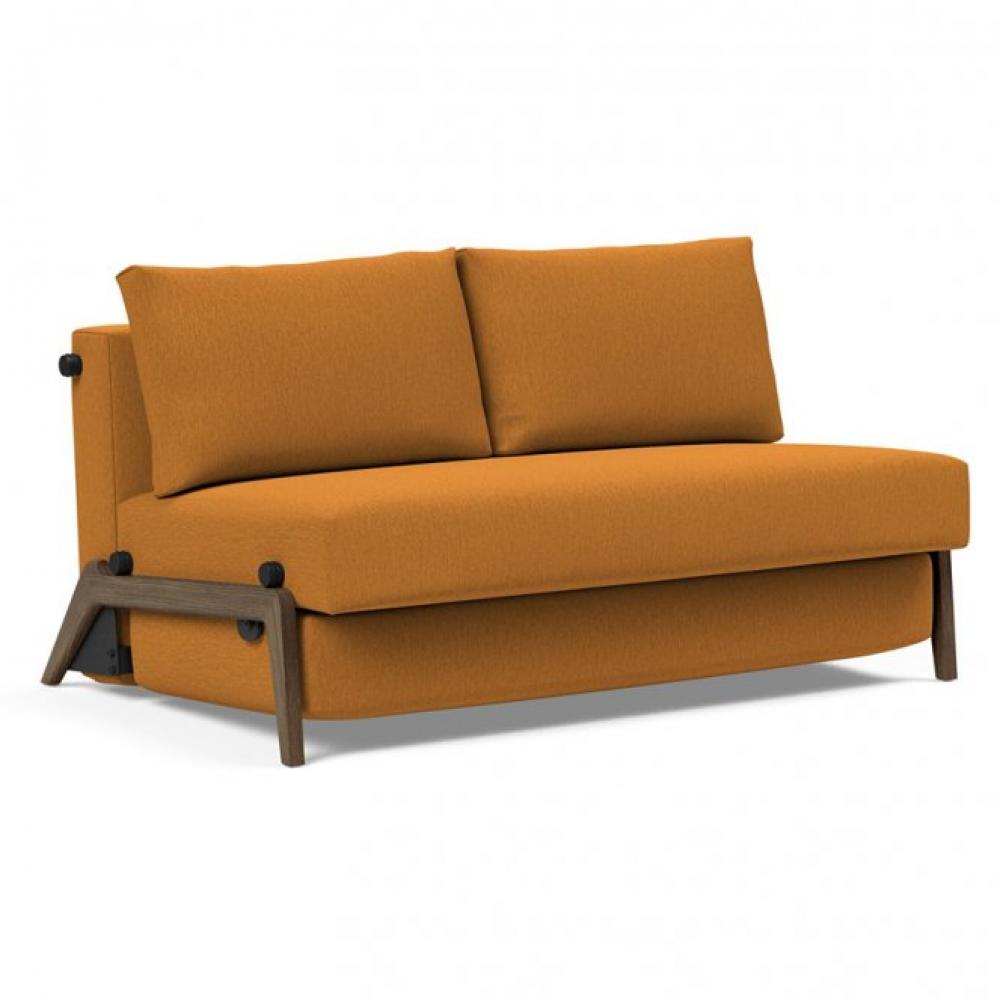 Canapé convertible lit 140 cm ILB 500 chêne fumé tissu Mozart Masala