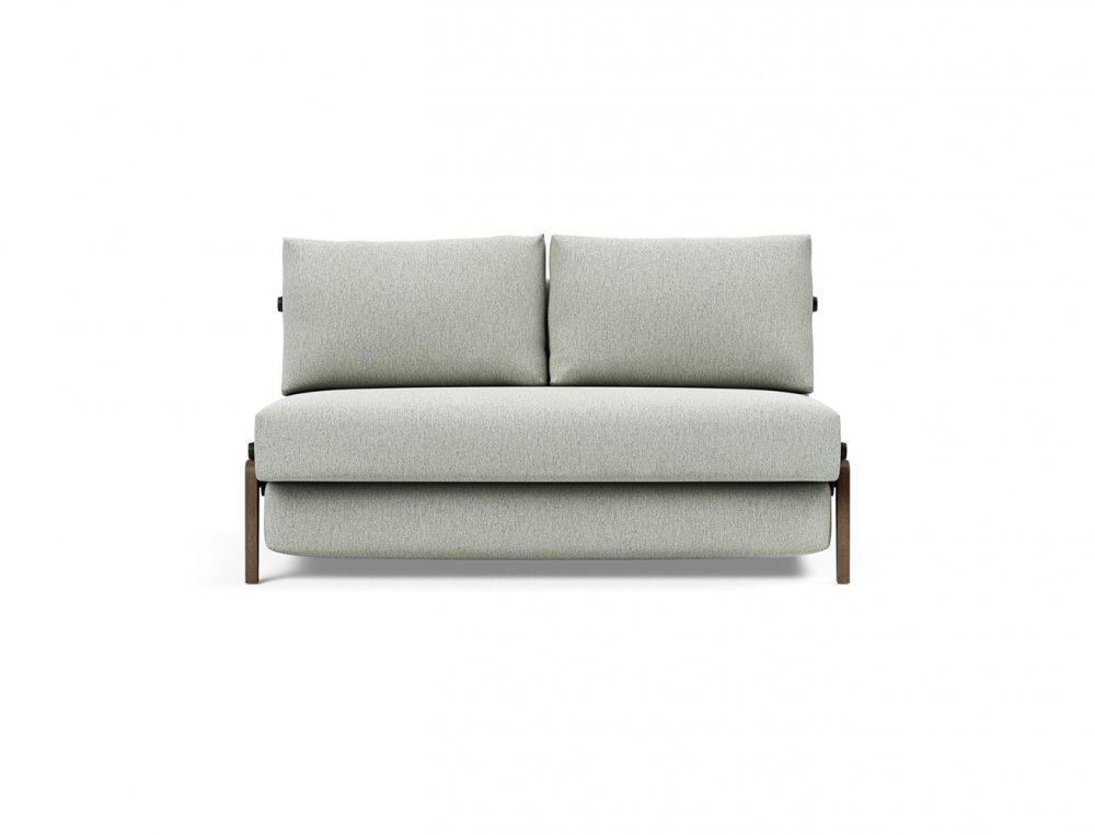 Canapé convertible lit 140 cm ILB 500 chêne fumé tissu Mozart Slate Brown