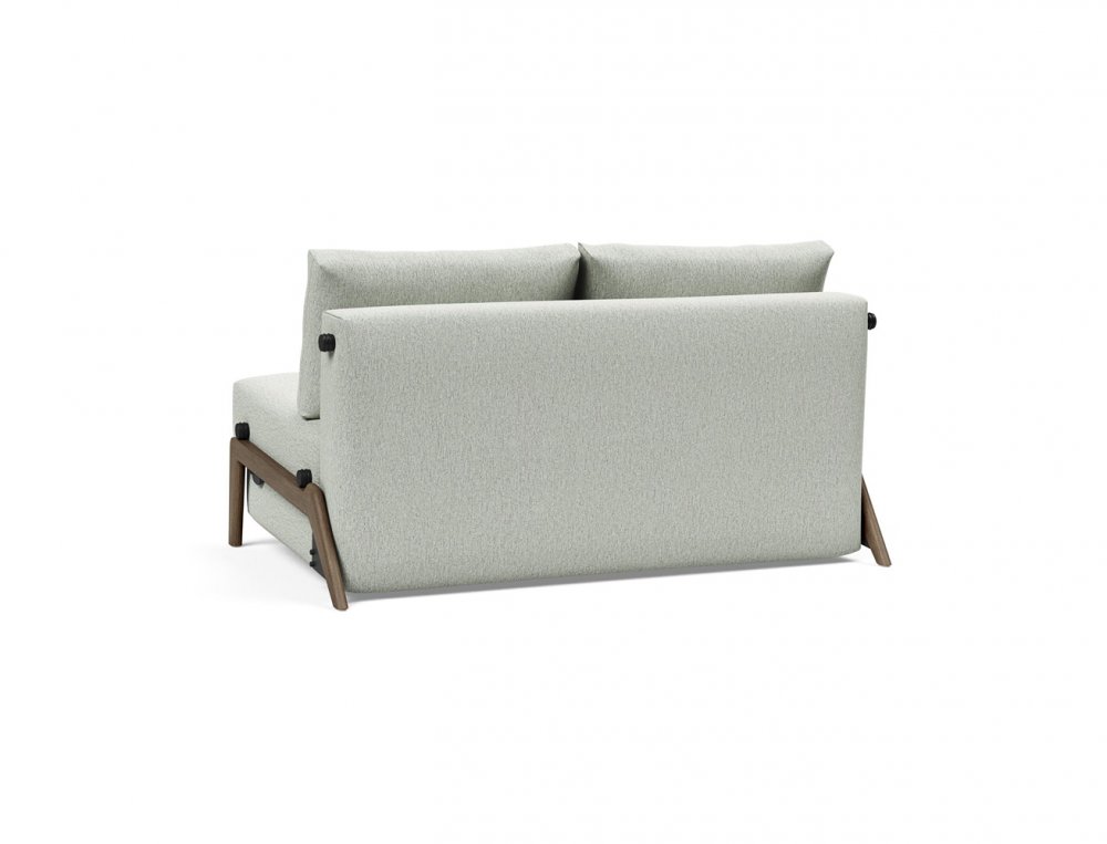 Canapé convertible lit 140 cm ILB 500 chêne fumé tissu Mozart Slate Brown