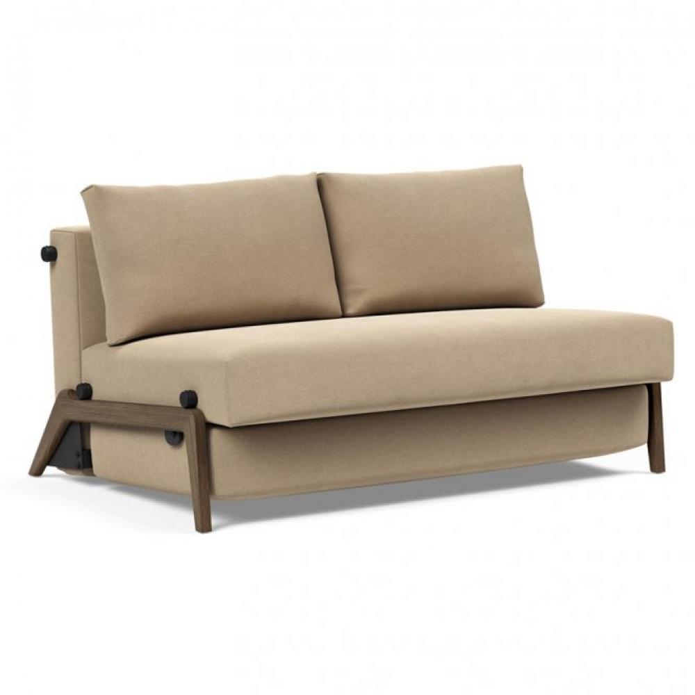 Canapé convertible lit 140 cm ILB 500 chêne fumé tissu Yogia Ginger