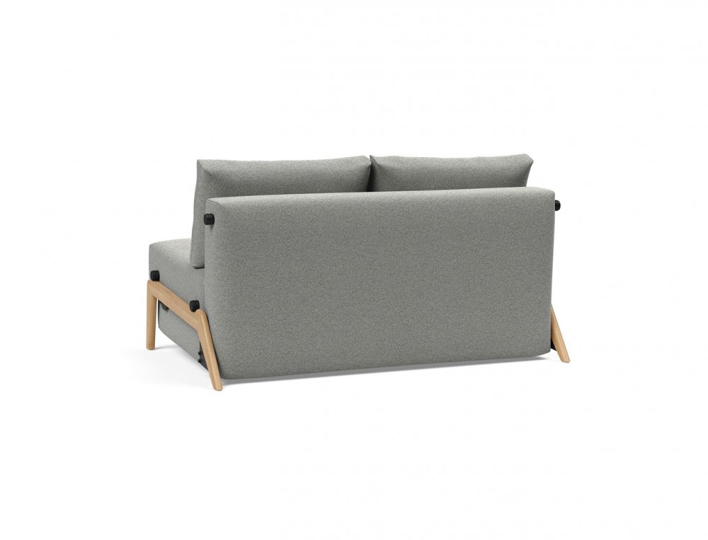 Canapé convertible lit 140 cm ILB 500 chêne laqué tissu Mahoga Dove Grey