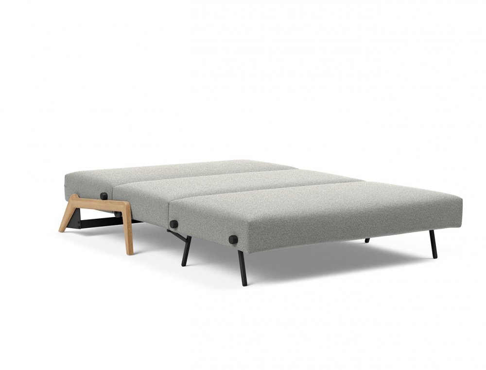 Canapé convertible lit 140 cm ILB 500 chêne laqué tissu Mahoga Dove Grey