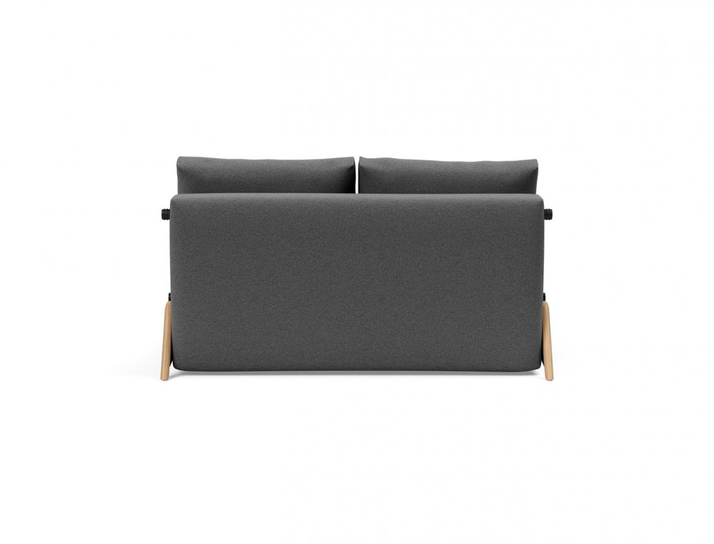 Canapé convertible lit 140 cm ILB 500 chêne laqué tissu Mahoga Seal Grey