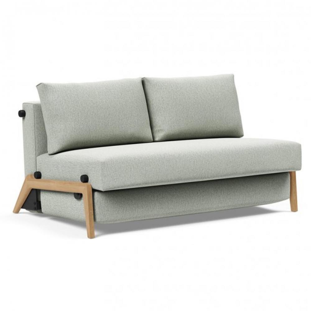 Canapé convertible lit 140 cm ILB 500 chêne laqué tissu Mozart Slate Brown