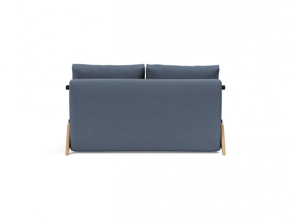 Canapé convertible lit 140 cm ILB 500 chêne laqué tissu Yogia Oceane Blue