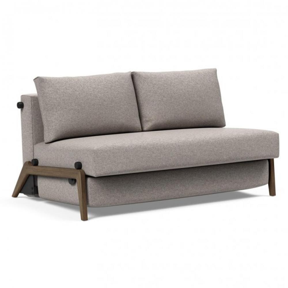 Canapé convertible lit 140 cm ILB 500 chêne fumé tissu Corocco Warm Grey