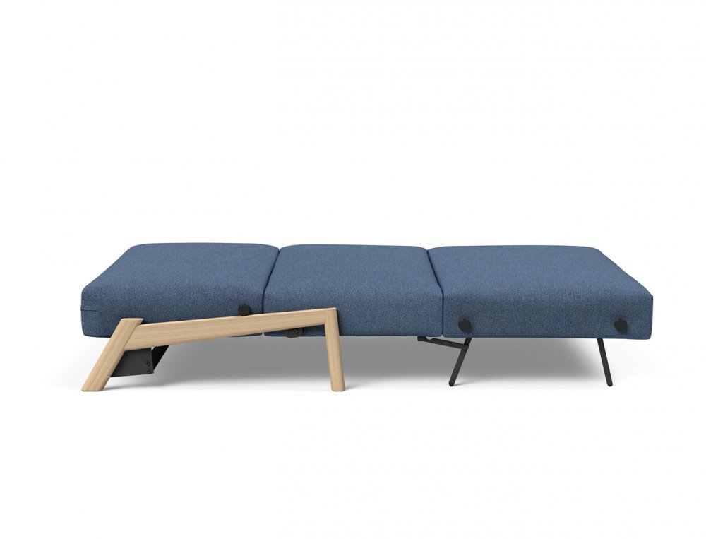 Canapé convertible CUBED  SIGNY chêne blanc couchage 140 cm Weda Bleu
