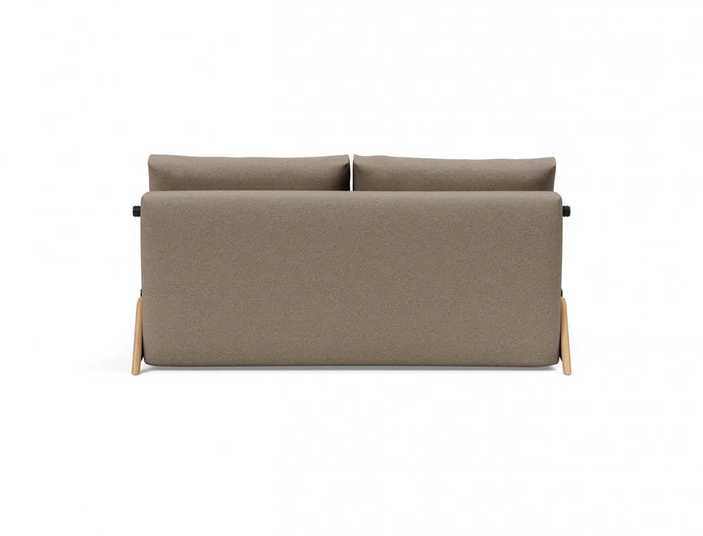 Canapé convertible lit 160 cm ILB 500 chêne laqué tissu Mahoga Caramel Grey