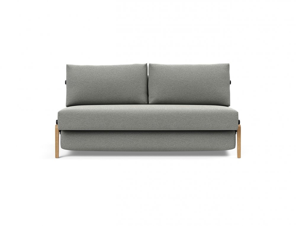 Canapé convertible lit 160 cm ILB 500 chêne laqué tissu Mahoga Dove Grey