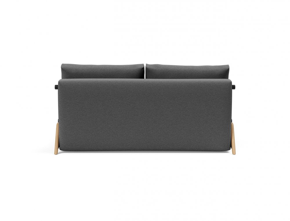 Canapé convertible lit 160 cm ILB 500 chêne laqué tissu Mahoga Seal Grey
