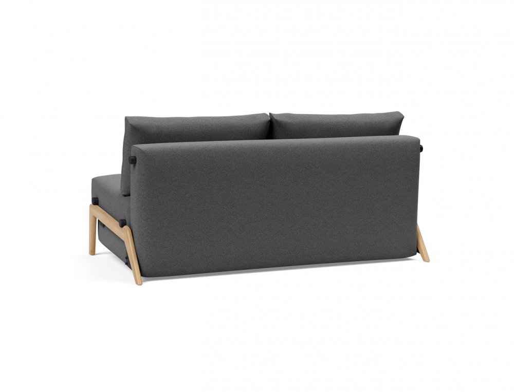 Canapé convertible lit 160 cm ILB 500 chêne laqué tissu Mahoga Seal Grey