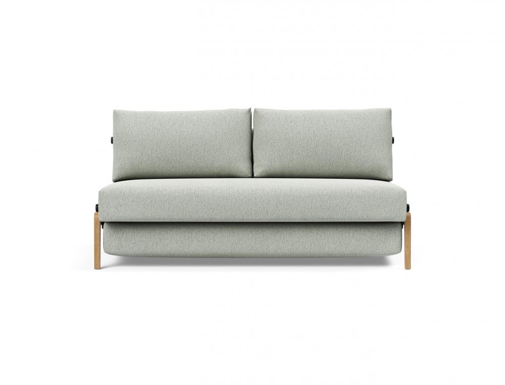 Canapé convertible lit 160 cm ILB 500 chêne laqué tissu Mozart Slate Brown