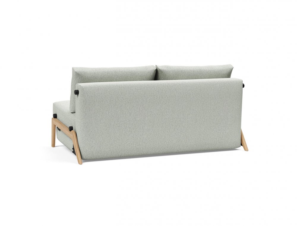 Canapé convertible lit 160 cm ILB 500 chêne laqué tissu Mozart Slate Brown