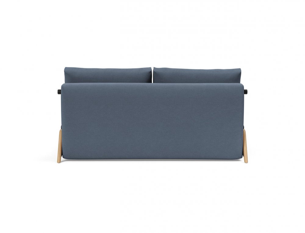 Canapé convertible lit 160 cm ILB 500 chêne laqué tissu Yogia Oceane Blue