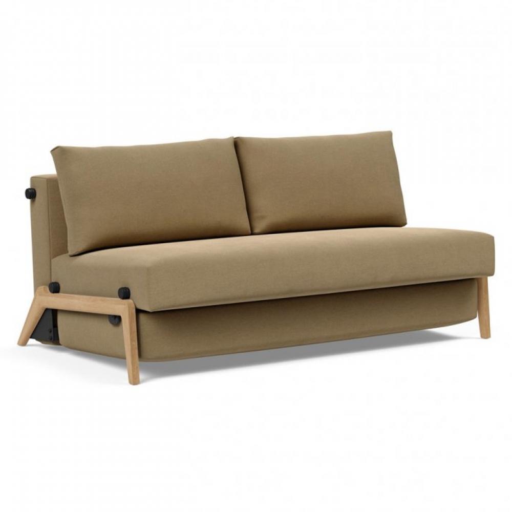 Canapé convertible lit 160 cm ILB 500 chêne laqué tissu Yogia Olive Brown