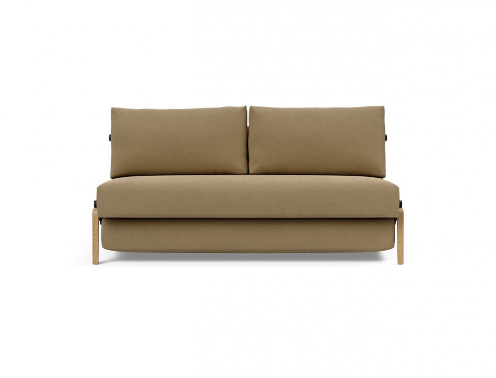 Canapé convertible lit 160 cm ILB 500 chêne laqué tissu Yogia Olive Brown