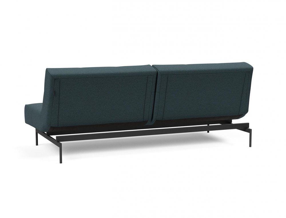 Canapé convertible lit 115x210 cm ILB 200 acier noir tissu Mahoga Dark Blue