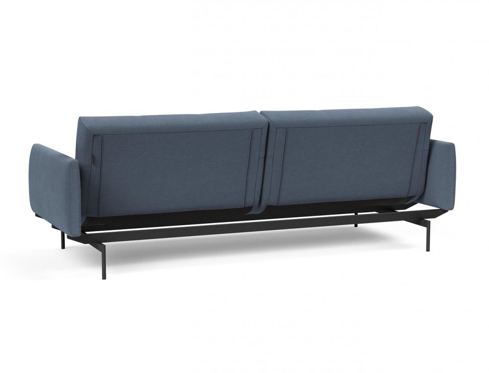 Canapé convertible lit 115x210 cm ILB 201 acier noir tissu Yogia Oceane Blue