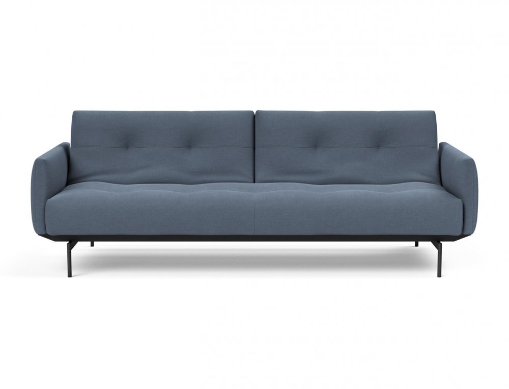 Canapé convertible lit 115x210 cm ILB 201 acier noir tissu Yogia Oceane Blue
