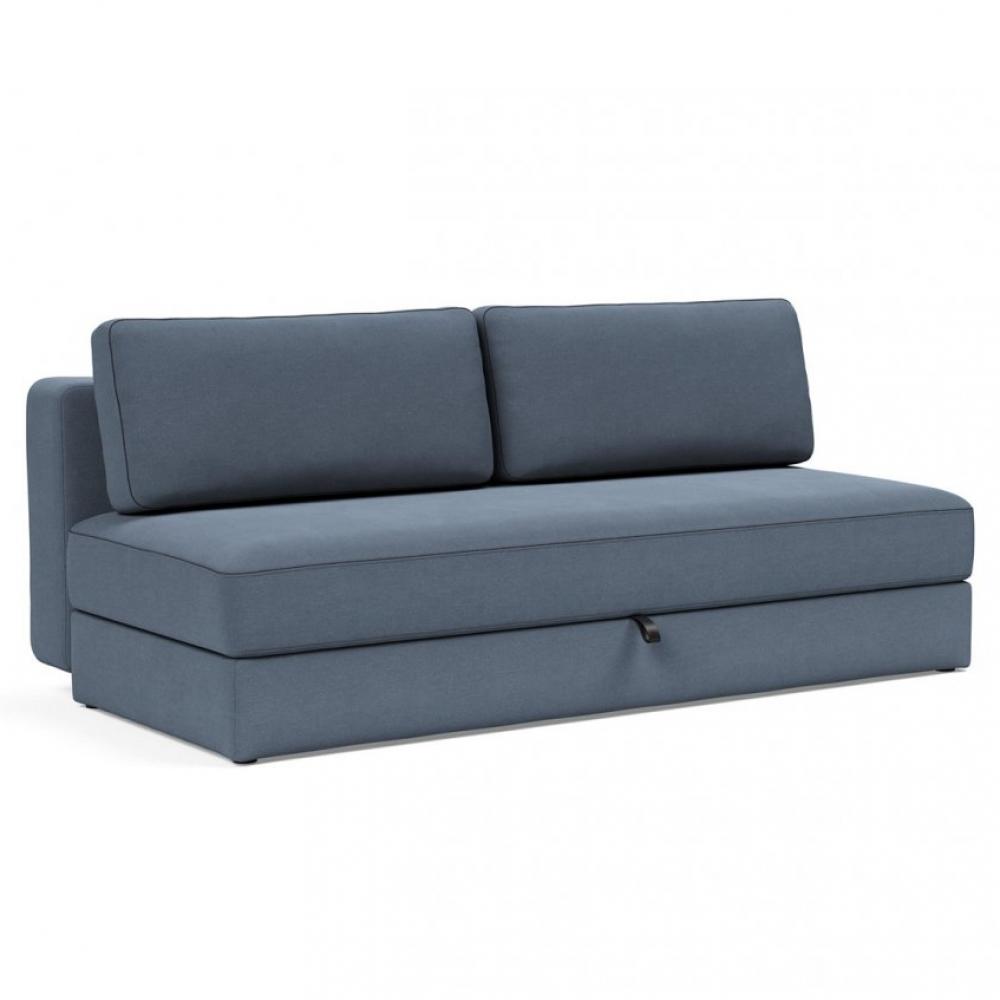 Canapé convertible lit 150x200 cm ILB 400 acier noir tissu Yogia Oceane blue