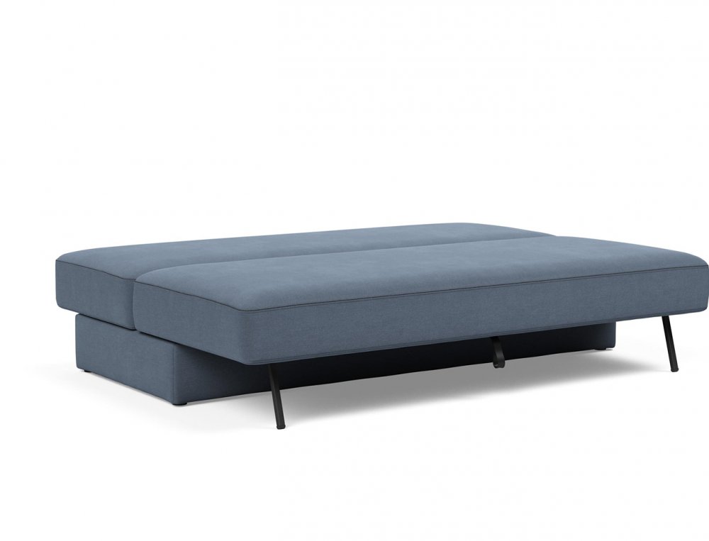 Canapé convertible lit 150x200 cm ILB 400 acier noir tissu Yogia Oceane blue