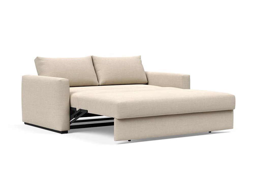 Canapé convertible COSIAL confort ressort ensaché tissu phobos latte