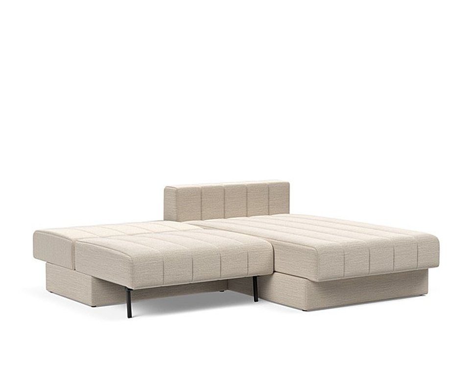 INNOVATION LIVING  Canapé lit AKELLO LOUNGER couchage 166x200 tissu Blida Sand Grey